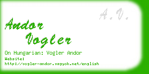 andor vogler business card